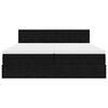 vidaXL Ottoman-Bett mit Matratzen & LEDs Schwarz 180x200 cm Samt