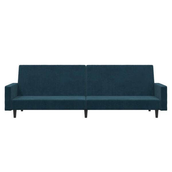 vidaXL Schlafsofa 2-Sitzer Blau Samt