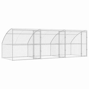vidaXL Hundek&auml;fig 3 stk. Silber 6 x 2 x 2 m Verzinkter Stahl