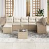 vidaXL Garten-Sofa-Set mit Kissen 8 pcs Beige Poly Rattan