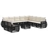vidaXL Gartensofa-set 11 stk. Schwarz und Cremewei&szlig; Poly-Rattan