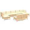 vidaXL 9-tlg. Garten-Lounge-Set mit Creme Kissen Kiefernholz