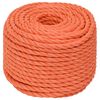 vidaXL Arbeitsseil Orange 12 mm 50 m Polypropylen