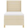 vidaXL Boxspringbett mit Matratze mit Kopfteil Creme 90 x 190 cm Stoff