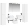 vidaXL Badezimmerm&ouml;bel-Set 6 stk. Wei&szlig; Ingenieurholz und Glas