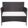 vidaXL Gartenbank 106 cm Poly Rattan Braun