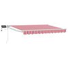 vidaXL Manuelle Gelenkarmmarkise mit LEDs Rot und Wei&szlig; 3,5 x 2,5 m