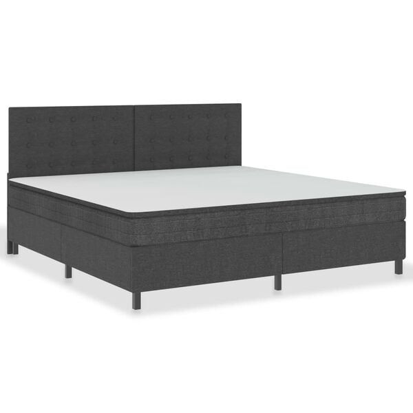 vidaXL Boxspringbett Dunkelgrau Stoff 200x200 cm