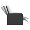 vidaXL Gartensessel Verstellbar mit Kissen Schwarz Poly Rattan