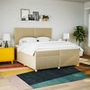 vidaXL Boxspringbett mit Matratze Creme 200x200 cm Stoff