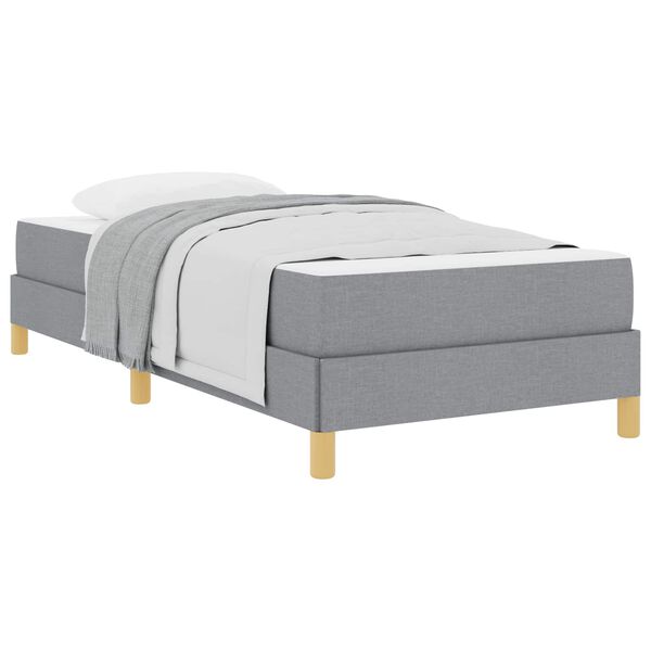 vidaXL Boxspringbett mit Matratze Hellgrau 90 x 190 cm Stoff