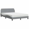 vidaXL Bett mit Matratze "Dover" Hellgrau 140x190 cm Stoff