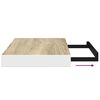 vidaXL Schweberegale 2 Stk. Eichen-Optik und Wei&szlig; 40x23x3,8 cm MDF