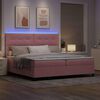 vidaXL LED Boxspringbett mit Matratze Rosa 200 x 200 cm Stoff