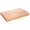 vidaXL Tischplatte Hellbraun 60x40x(2-6) cm Massivholz Eiche Behandelt