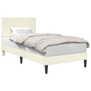 vidaXL Bettrahmen mit Kopfteil Creme 100 x 200 cm Cordstoff