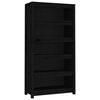 vidaXL B&uuml;cherregal Schwarz 80x35x154 cm Massivholz Kiefer