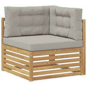 vidaXL Outdoor Ecksofa Massivholz Akazie Wei&szlig;