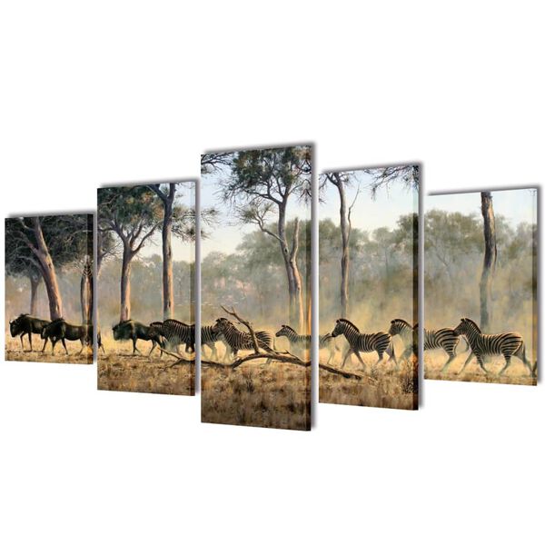 Bilder Dekoration Set Zebras 200 x 100 cm