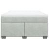 vidaXL Boxspringbett mit Matratze Hellgrau 140x200 cm Samt
