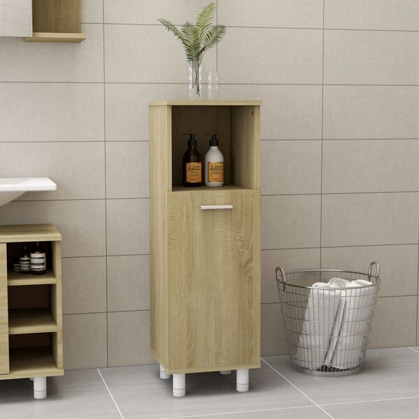 vidaXL Badezimmerschrank Sonoma-Eiche 30x30x95 cm Holzwerkstoff