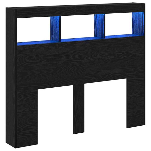 vidaXL Kopfteil Schwarz Eichen-Optik 120 x 17 x 102 cm Holzwerkstoff