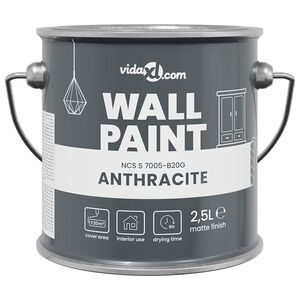 vidaXL Wandfarbe Grau 2,5 L Wanddruck