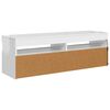 vidaXL TV-Schrank mit LED-Leuchten Hochglanz-Wei&szlig; 120x35x40 cm