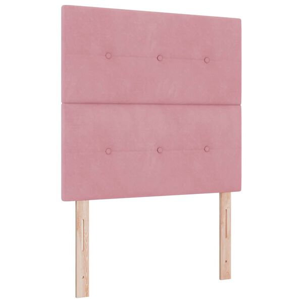 vidaXL Boxspringbett mit Matratze Rosa 200 x 80 cm Polyester