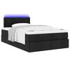 vidaXL Ottoman-Bett mit Matratze & LEDs Schwarz 120x200 cm Stoff