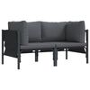 vidaXL Gartenm&ouml;bel mit Kissen 2 St&uuml;ck Anthrazit 80 x 80 x 71 cm Stahl