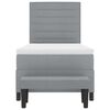 vidaXL Boxspringbett mit Matratze Hellgrau 80 x 200 cm Stoff
