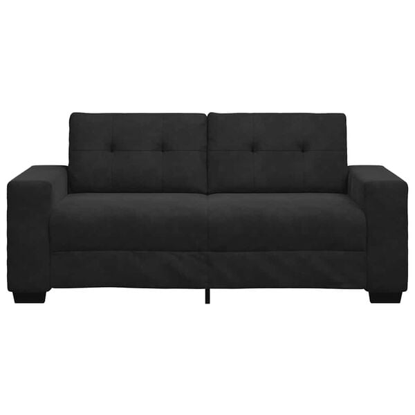 vidaXL Zweisitzer-Sofa Schwarz 180x77x82 cm Samt