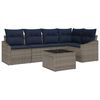 vidaXL Gartensofa-set mit Kissen 6 pcs Grau und Marineblau Poly-Rattan