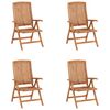 vidaXL Verstellbare Gartenst&uuml;hle mit Auflagen 4 Stk. Massivholz Teak