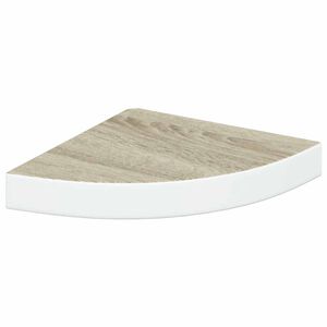 vidaXL Eck-Schweberegal Eichen-Optik und Wei&szlig; 25x25x3,8 cm MDF