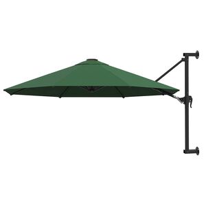 vidaXL Sonnenschirm zur Wandmontage mit Metall-Mast 300 cm Gr&uuml;n
