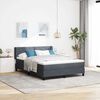 vidaXL Boxspringbett mit Matratze Dunkelgrau 200 x 140 cm Polyester