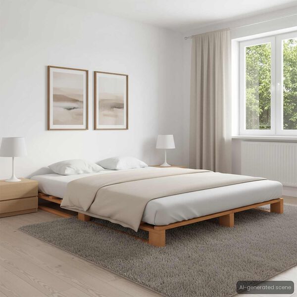 vidaXL Palettenbett Braun Massivholz Kiefer 160&times;200 cm