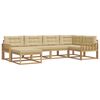 vidaXL Outdoor-Sofagarnitur 5 stk. Wei&szlig; und Beige Polyester