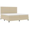 vidaXL Boxspringbett Hellgrau und Wei&szlig; 203 x 200 x 128 cm Cordstoff
