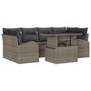 vidaXL Gartensofa-set mit Kissen 7 pcs Grau Poly Rattan