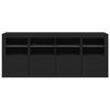 vidaXL Sideboard mit LED-Leuchten Schwarz 163x37x67 cm