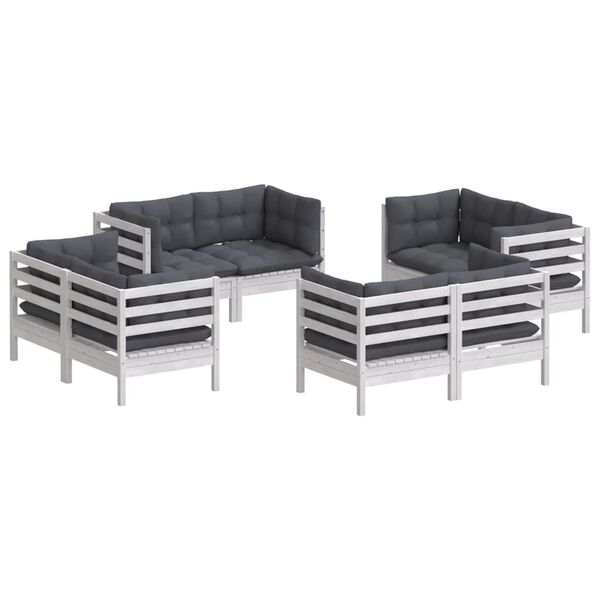 vidaXL 8-tlg. Garten-Lounge-Set mit Anthrazit Kissen Kiefernholz