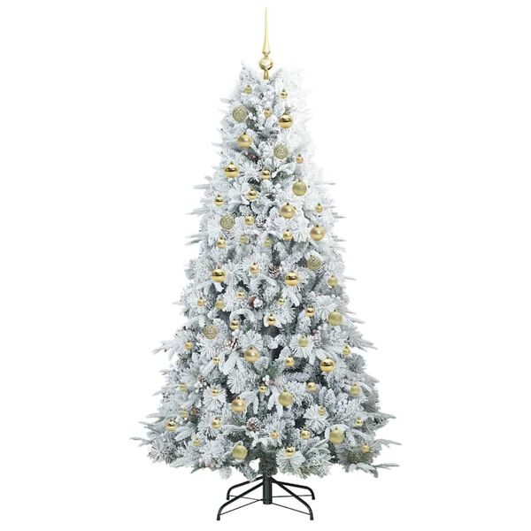 vidaXL Künstlicher klappbarer Weihnachtsbaum Grün 180 cm PE und PVC