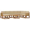 vidaXL Outdoor-Sofagarnitur 9 pcs Natur und Beige Massivholz Akazie