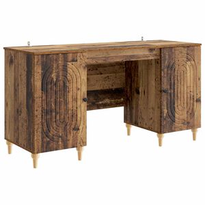 vidaXL Schreibtisch mit Regal Altholz 142,5 x 50 x 75 cm Holzwerkstoff