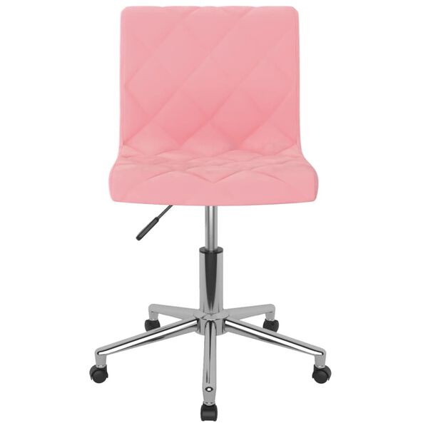 vidaXL Esszimmerst&uuml;hle 2 Stk. Drehbar Rosa Samt