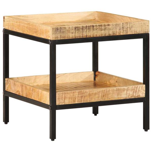 vidaXL Beistelltisch mit Regal Braun 45 x 45 x 45 cm Massivholz Mango