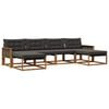vidaXL Outdoor-Sofagarnitur mit Kissen 6 pcs Nat&uuml;rlich und Schwarz
